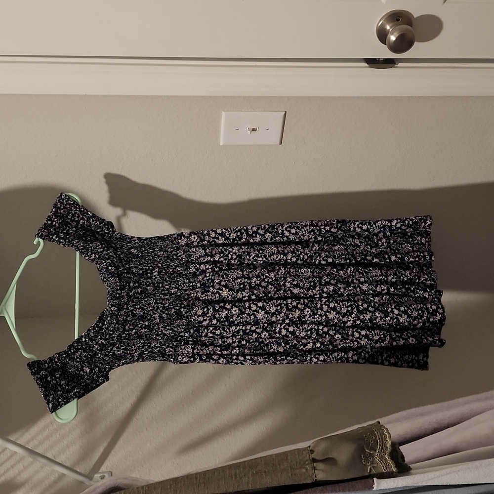 Large off shoulder dress dark blue